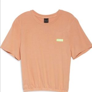 P.E. Nation Diamond Press Cropped T-Shirt, 100% Cotton Size Small